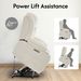 Power Lift Recliner Chair For Elderly, Recliner Chair With Massage & Heat, Electric Leather Lift Recliner Chair For Living Room With Side Pocket, USB & Type-C Charge Port, Beige_maomaolike.com