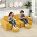 14 PCS Modular Kids Play Couch For Playroom And Bedroom Suede Fabric Covers Zipper Head Covers Protect_maomaolike.com