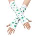 Unisex Irish green shamrock men's half finger long gloves Rave party festival women's gloves_maomaolike.com