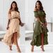 Women's Clothing new one-shoulder ruffle skirt suit casual irregular short-sleeved two-piece suit_maomaolike.com