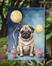 Pug Happy Birthday Garden Flag Mailbox Flag Decorative Yard Flag Banner Outside Patio Artwork Yard Flower Beds, Garden Size, Multicolor_maomaolike.com