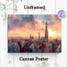 Old European City Sunset Painting Poster, Warm-toned Watercolor Historic Skyline Poster, Atmospheric Scenic Artwork Ideal For Living Room, Office Wall_maomaolike.com