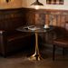 Square Dining Table 31.5 Inch, Mid-Century Modern Kitchen Table For 2-4 Person, Black And Golden Tulip Pedestal Base With MDF Tabletop For Small Space, Apartment, Breakfast Nook_maomaolike.com