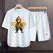 Men's Clothing 2024 Waffle Casual Summer Suit Men's Loose Teen Short sleeved T shirt Shorts Handsome Two piece Suit_maomaolike.com
