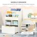 Kids Bookcase Multi-Shelf Book Rack With Mobile Drawer For Books, Toys, White_maomaolike.com