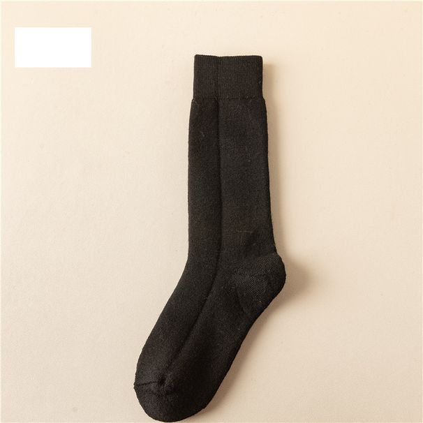 Lengthened wool socks women's stockings autumn and winter warm plus velvet padded towel socks calf high tube ladies stockings_maomaolike.com