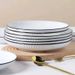 Premium Restaurant Quality 9 Or 10 Inch 【23cm/25cm】 Ceramic Dinner Plate - American Ribbed, High-Fired, Scandinavian Style For Kitchen & Dining_maomaolike.com