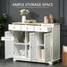 Modern Sideboard With Rubberwood Top, Buffet Cabinet With Storage Cabinets_maomaolike.com