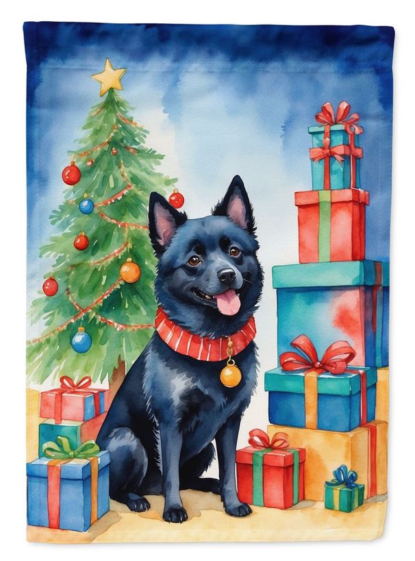 Schipperke Christmas Reindeer House Flag Large Porch Sleeve Pole Decorative Outside Yard Banner Artwork Wall Hanging, Polyester, House Size, Multicolor_maomaolike.com