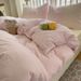 Wholesale INS Korean Cream Plaid Pure Four-Piece Full Princess Style Lace Trim Washed Cotton 4-Piece Set_maomaolike.com