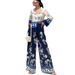 Women's clothing fashion positioning printed loose long-sleeved tops wide-leg pants two-piece set_maomaolike.com