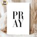 Pray Typography Painting Poster, Minimalist Black & White Typographic Poster, Sleek Impactful Text Art, Suitable For Living Room, Bedroom And_maomaolike.com