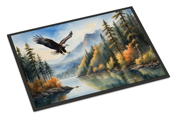 Eagle In Flight Doormat Front Door Mat Indoor Outdoor Rugs For Entryway, Non Slip Washable Low Pile, 24H X 36W_maomaolike.com