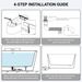 49'' Acrylic Freestanding Soaking Bathtub, Square-shape Japanese Soaking Hot Tub With Chrome Overflow And Drain, Glossy Black 26A01-49B_maomaolike.com