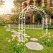 Metal Garden Arch Garden Arbor Trellis Climbing Plants Support Rose Arch Cream White_maomaolike.com