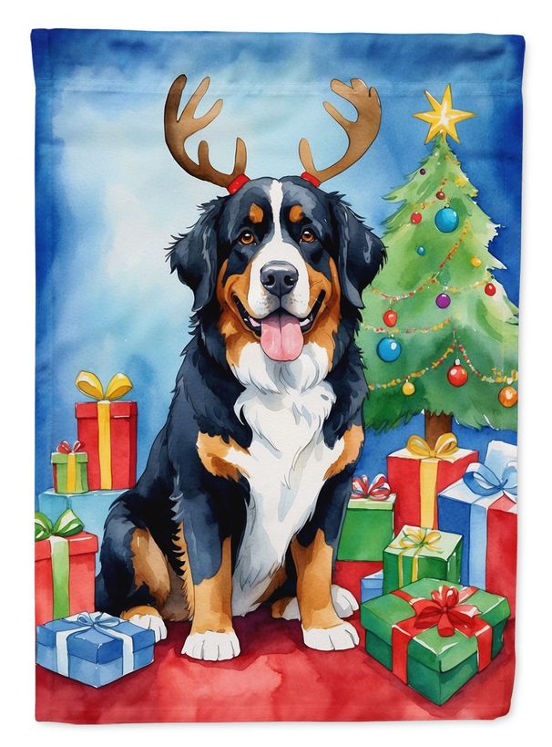 Bernese Mountain Dog Christmas Reindeer Garden Flag Mailbox Flag Decorative Yard Flag Banner Outside Patio Artwork Yard Flower Beds, Garden Size, Multicolor_maomaolike.com