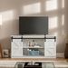 58" Farmhouse TV Stand And Entertainment Center For Televisions Up To 65 Inchs,with Sliding Barn Doors And Storage Cabinets,White_maomaolike.com