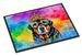Rottweiler Hippie Dawg Doormat Front Door Mat Indoor Outdoor Rugs For Entryway, Non Slip Washable Low Pile, 24H X 36W_maomaolike.com