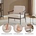 Modern Accent Chair, Mid Century Modern Accent Chairs, Linen Fabric Arm Chair With Wood Armrests, Upholstered Leisure Chair For Living Room, Bedroom, Reception Room, White_maomaolike.com