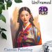 Traditional Korean Hanbok Lady Painting Poster, Vibrant Realistic Oil Painting Style Poster, Elegant Cultural Artwork Ideal For Living Room, Bedroom_maomaolike.com