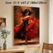 Flamenco Dancer Painting Poster, Vibrant Impressionist-style Poster, Captures Passionate Dance Movement With Flowing Red Fabric, Suitable For Living_maomaolike.com