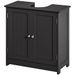 Pedestal Sink Storage Cabinet, Bathroom Sink Cabinet With U-Shape Cut-Out And Adjustable Shelf, Black_maomaolike.com