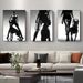 Triptych Black & White Photographic Decorative Art: Woman & Doberman, Dramatic Light & Pose, Wildness & Strength_maomaolike.com