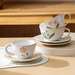 European Style Ceramic Hand-painted Relief Underglaze Color Coffee Cup And Dish Set_maomaolike.com