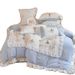 Winter French INS Princess Style Milk Velvet Four-Piece Set Thickened Warm Coral Fleece Girly Bed Sheet Duvet Cover_maomaolike.com