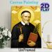 Catholic Saint Religious Painting Poster, Gilded Traditional Icon-style Poster, Reverent Religious Artwork With Saint, Cross, Book And Angel Elements_maomaolike.com