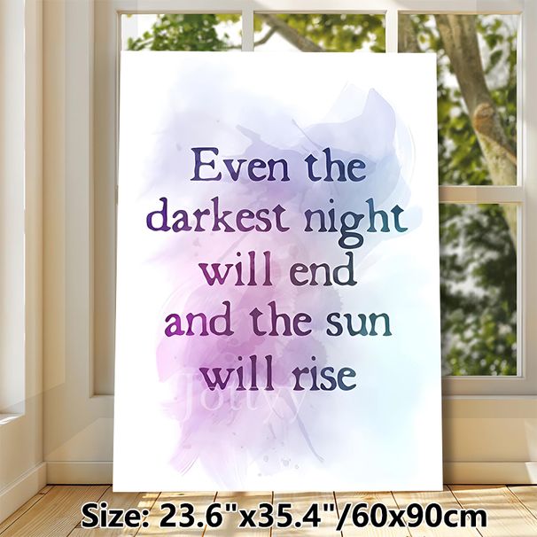 Inspirational Quote Painting Poster, Soft Purple-blue Watercolor Style Poster, Uplifting Motivational Message To Boost Positive Mood, Ideal For Living_maomaolike.com