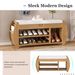 Retro Multifunctional Storage Bench With Cushion And Curved Side Panel For Entrance And Living Room_maomaolike.com