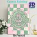 Irish Claddagh Themed Painting Poster, Pastel Pink & Green Checkered Celtic Style Poster, With Cultural Slogan And Ornate Emblems, Ideal For Living_maomaolike.com