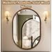 Vintage Bathroom Wall-Mounted Self-Adhesive Washroom Vanity Antique Makeup No-Drill Half-Length Mirror Wall-Hanging_maomaolike.com