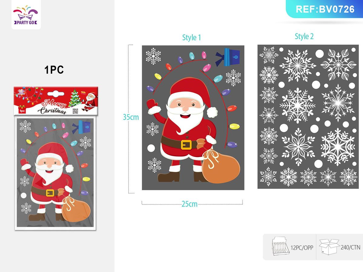 Christmas Window Clings Stickers Double Sided Teacher Gift Card Flash Deal Gift Card Xmas Cheap Stocking Stuffers Under 12pcs_maomaolike.com