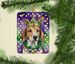 American Foxhound King Of Mardi Gras Porcelain Ornament Christmas Tree Hanging Decorations For Home Christmas Holiday, Rectangle, Gift, Multicolor_maomaolike.com