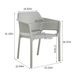 3 Piece Plastic Arm Chair Bistro GRS Premium Ocean Plastic, Light Grey_maomaolike.com