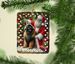 Leonberger And Santa Claus Porcelain Ornament Christmas Tree Hanging Decorations For Home Christmas Holiday, Rectangle, Gift, Multicolor_maomaolike.com