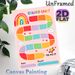 Rainbow-themed Reward Chart Painting Poster, Watercolor-style Colorful Rainbow With Cute Cloud & Heart Elements Poster, Practical Tool To Track_maomaolike.com