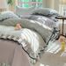 2026 Spring New Class A Knitted Cotton Double Layer Gauze Four-Piece Spring Summer Ruffle Edge Quilt Quilted Bed Cover_maomaolike.com