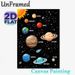 Solar System Painting Poster, Vibrant Cartoon-style Labeled Planets & Space Elements Poster, Educational Wall Decor Suitable For Home Study Spaces_maomaolike.com