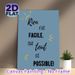 French Inspirational Quote Painting Poster, Soft Blue Minimalist Typography Poster, Uplifting Motivational Message To Boost Mood, Ideal For Home_maomaolike.com