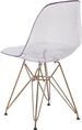 2 Pack Eames Chair Eiffel Tower Golden Base Ghost Chair Side Dinning Chair Transparent_maomaolike.com