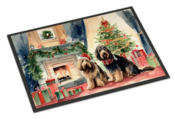 Otterhound Cozy Christmas Doormat Front Door Mat Indoor Outdoor Rugs For Entryway, Non Slip Washable Low Pile, 24H X 36W_maomaolike.com