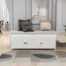 Storage Bench With 3 Shutter-shaped Doors,Shoe Bench With Removable Cushion And Hidden Storage Space_maomaolike.com