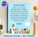 Our Father Prayer Painting Poster, Warm Cartoon-style Poster With Classic Prayer Text And Praying Figures, Gentle Religious Decor Ideal For Church_maomaolike.com