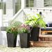 Tall Planters For Outdoor Plants Set Of 3, 24 In Taper Planters With Drainage Holes, Rattan Decor Plant Pots For Indoor Outdoor Front Porch Patio Backyard, Black_maomaolike.com