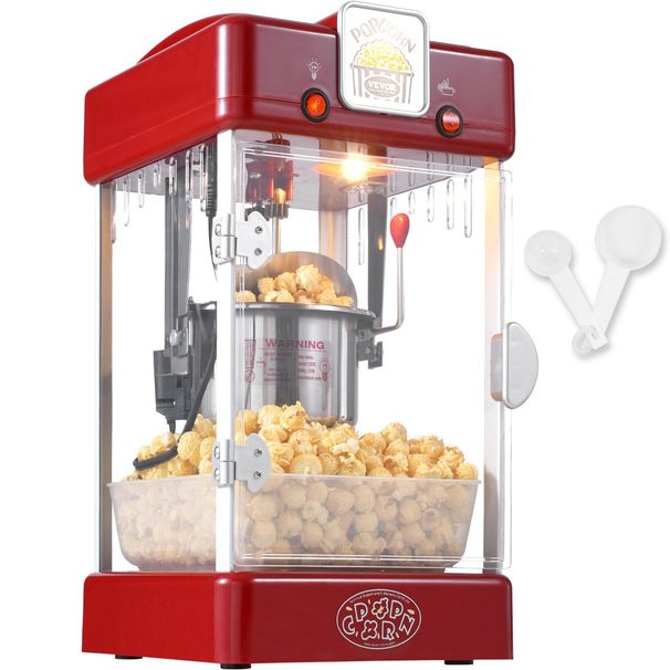 VEVOR Popcorn Popper Machine Tabletop Popcorn Maker 300W 2.5 Oz Red_maomaolike.com