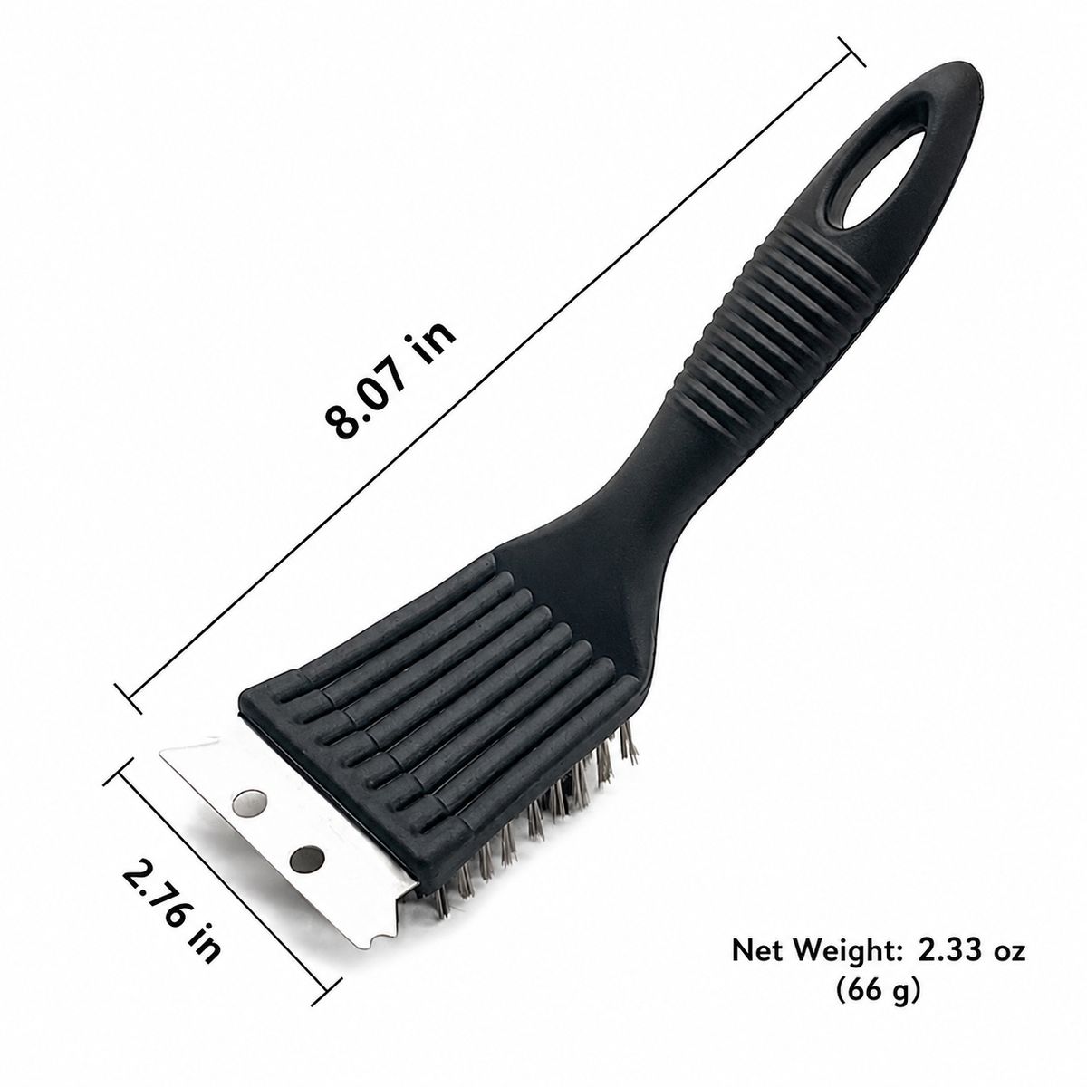 Black Stainless Steel Wire Barbecue Cleaning Brush, Suitable For Indoor And Outdoor Grills, For Removing Grease And Burnt-on Food_maomaolike.com