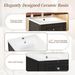 16-inch Bathroom Vanity With Ceramic Sink, Freestanding Single Vanity Set With Soft Closing Door, Adjustable Shelf, French Style, Solid Feet, Black_maomaolike.com